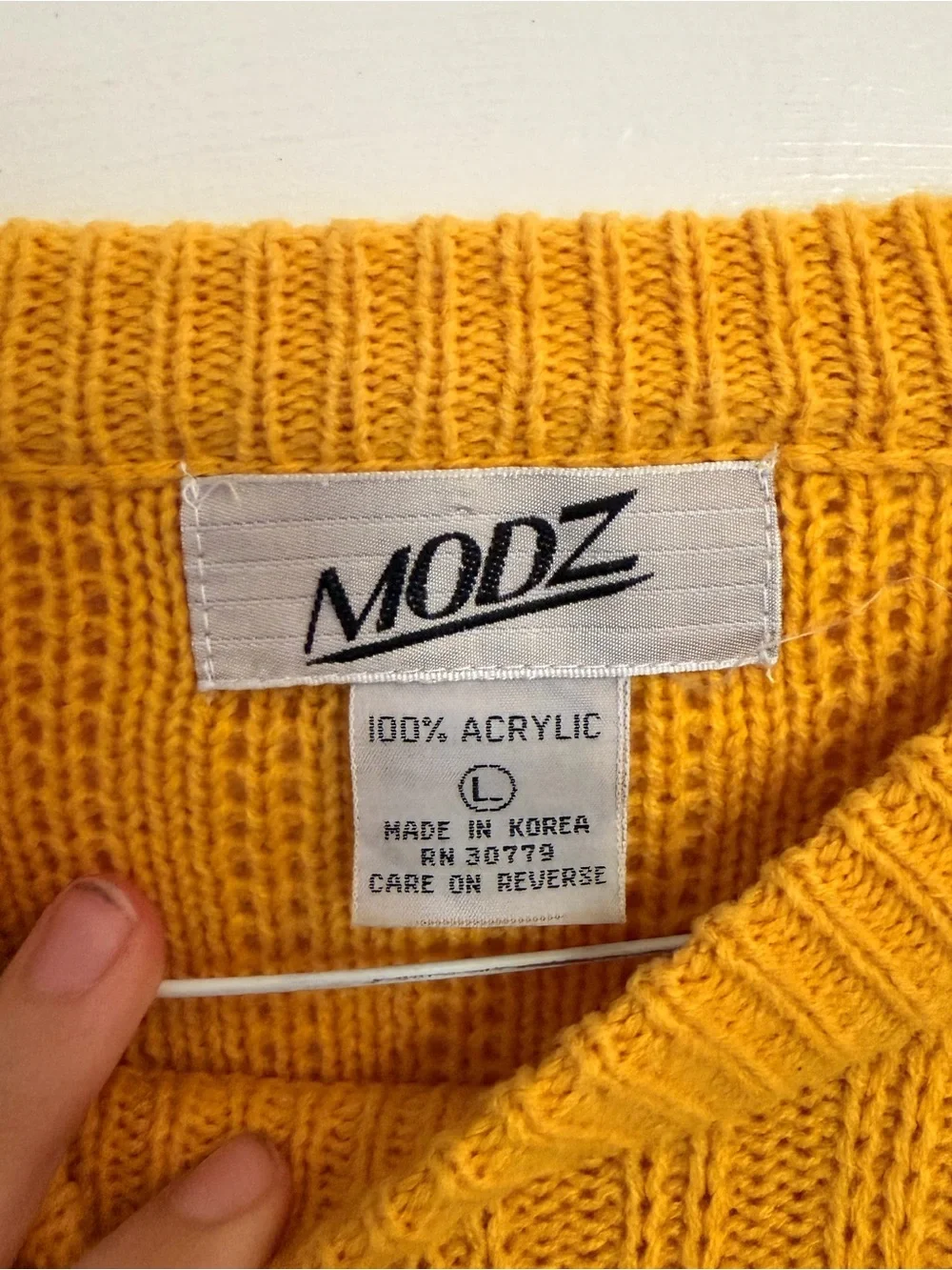 Men's Ribbed Knit Sweater in Bright Yellow